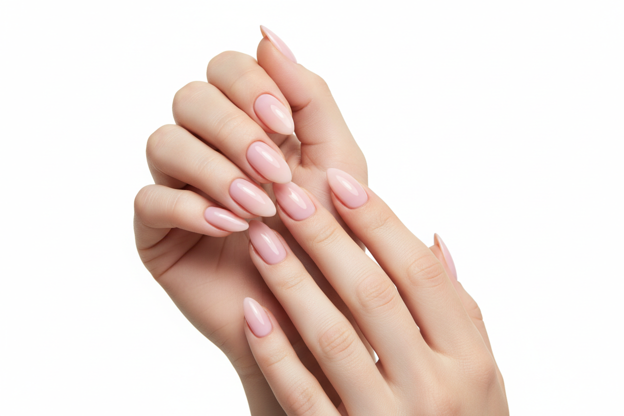perfect manicure showing both hands without background